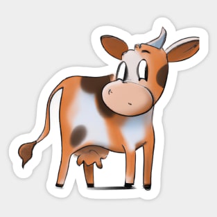 Cute Cow Drawing Sticker